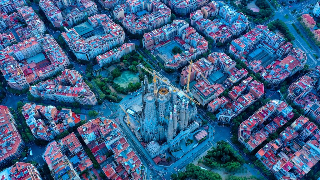 Sagrada Familia dall'alto, Barcellona, Spagna